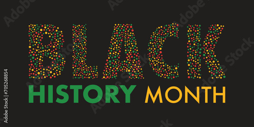 Black history month African American history celebration vector illustration design graphic Black history month with the word black filled with colorful circles 
