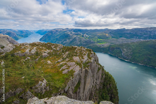 Obraz na płótnie Landscape of the Preikestolen (Norway) w salonie