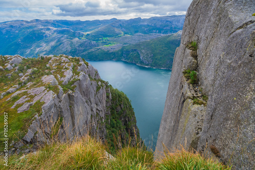 Obraz na płótnie Landscape of the Preikestolen (Norway) w salonie