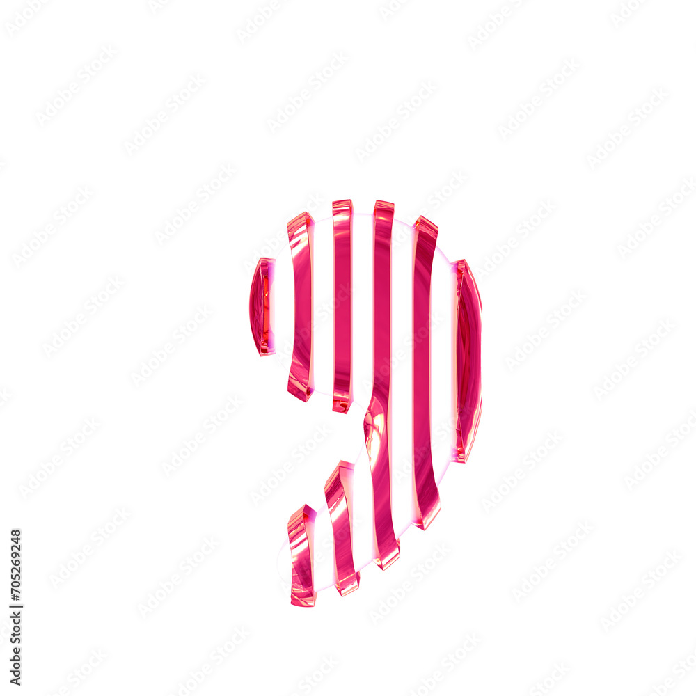 White symbol with pink vertical ultra thin straps White symbol with pink vertical ultra thin straps
