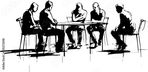 Vektorgrafik Silhouette Sportler Skizzengrafik Skizze Sketch 