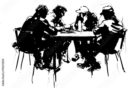 Vektorgrafik Silhouette Sportler Skizzengrafik Skizze Sketch 