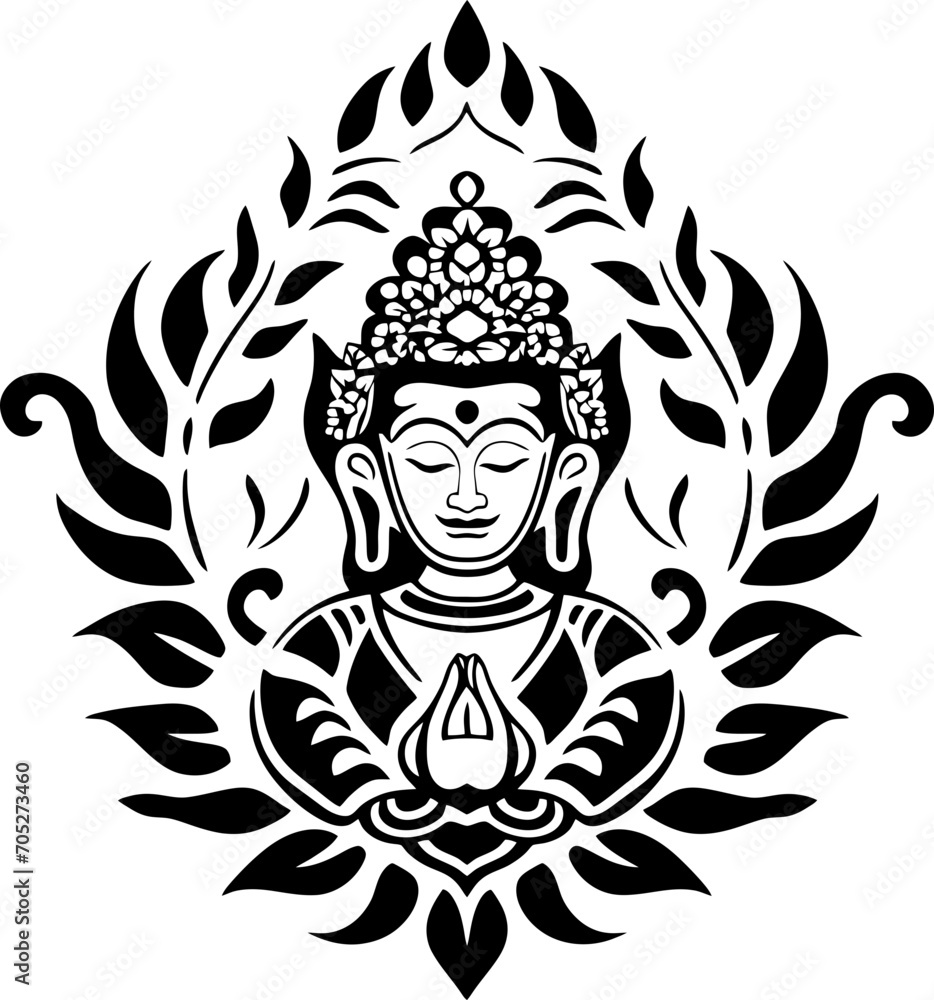 Thai buddha ornament drawing Thai buddha ornament drawing