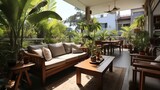 Modern and Tropical Terrace With Lush Greenery
