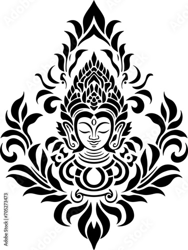 Thai buddha ornament drawing
