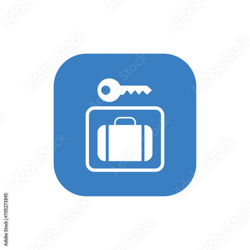 Left Luggage blue button airport emoji vector trainstation