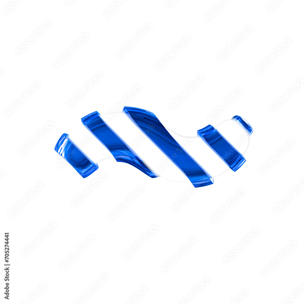 White symbol with thin blue diagonal straps White symbol with thin blue diagonal straps