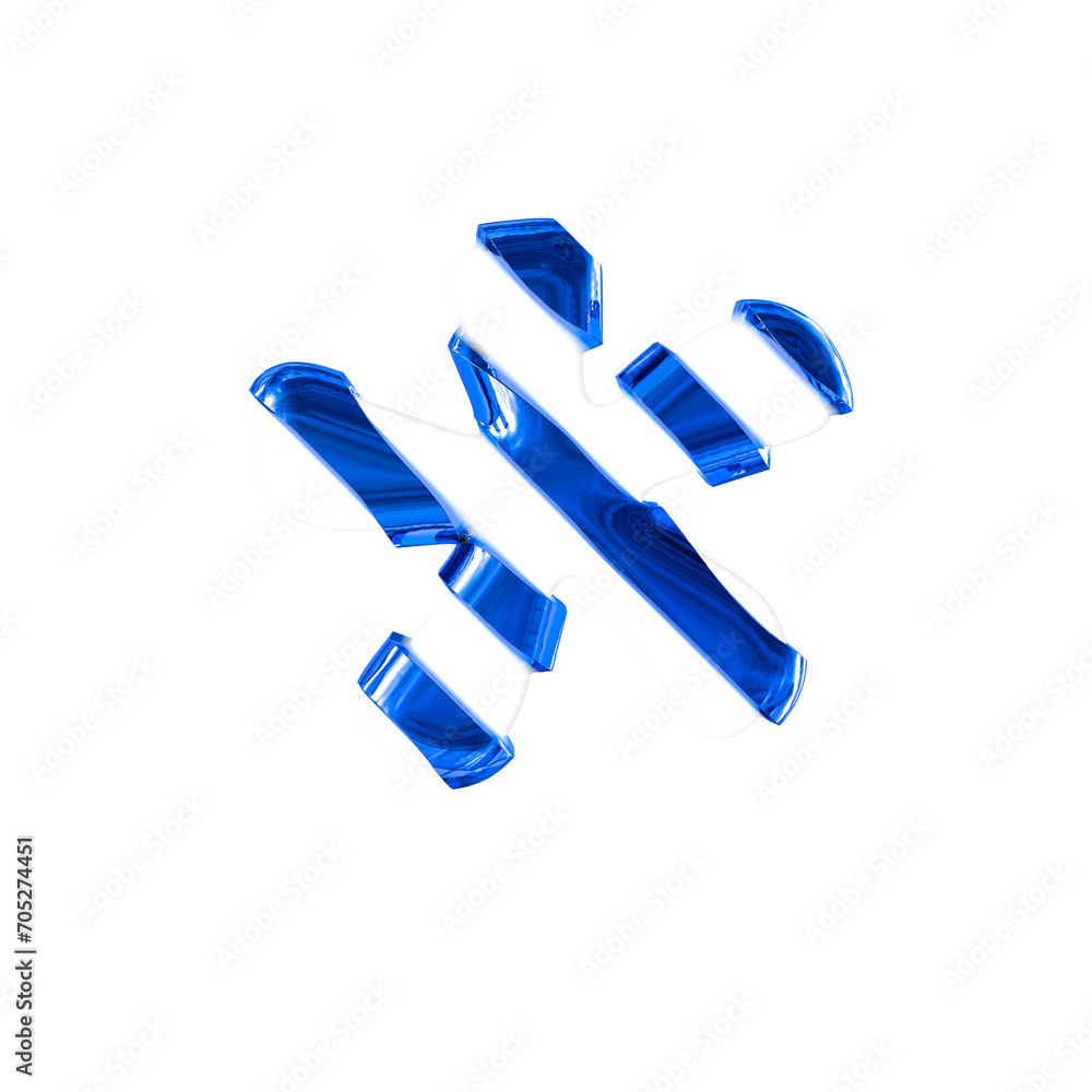 White symbol with thin blue diagonal straps White symbol with thin blue diagonal straps