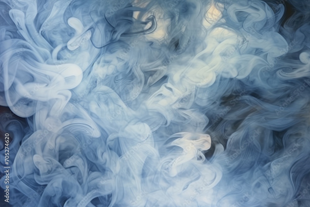 Fototapeta premium Ethereal Smoke Swirls on a Misty Blue Background