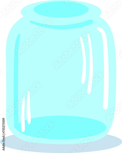 Glass Jars for canning,cartoon style,flat.Eps 10. bottles for liquids canned food for shelves vector template.
