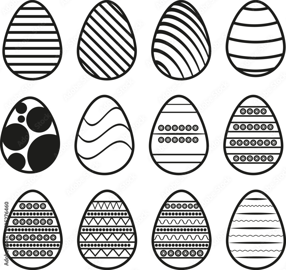 Set of black Easter eggs Set of black Easter eggs
