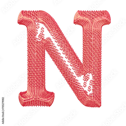 Wallpaper Mural Symbol made of pink dollar signs. letter n Torontodigital.ca