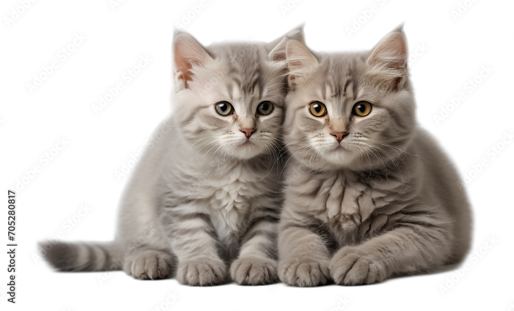 Two cute fluffy kittens isolated on white background adorable Two cute fluffy kittens isolated on white background adorable