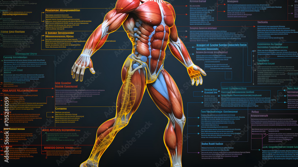 A 2D diagram depicting the major muscle groups in the human body. Stock ... Biology Diagrams