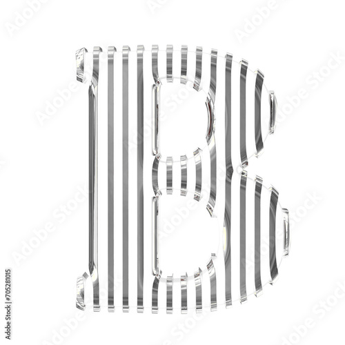 White symbol with gold vertical ultra thin straps. letter b