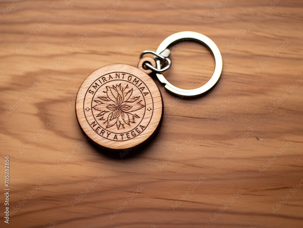 Custom Keychain Mockup for Personal and Promotional Use - AI Generated Custom Keychain Mockup for Personal and Promotional Use - AI Generated