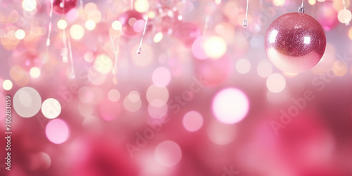 Abstract of bokeh pink pastel background glitters shimmering blur spot lights Bokeh Shiny rose gold light abstract glitter lights background. pink rose texture.