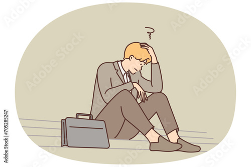 Unhappy businessman frustrated with failure