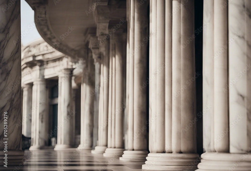 Marble pillars building detail