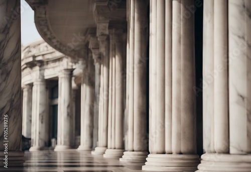 Marble pillars building detail