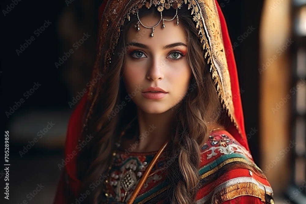 beautiful woman wearing traditional clothing