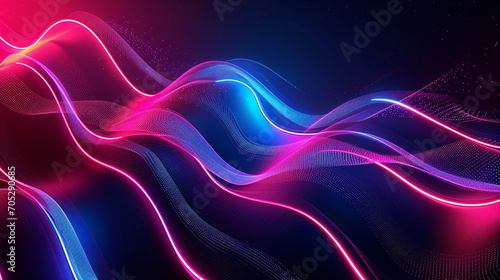 Curves And Waves Of Neon Light Shaping A Futuristic Image Technology Wallpaper