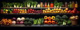 fruits and vegetables on store shelves.Generative AI