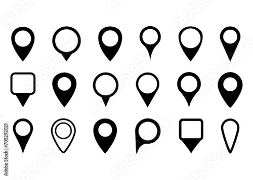 Set of map pin icons. Modern map markers. location pin sign. marker point collection. gps vector