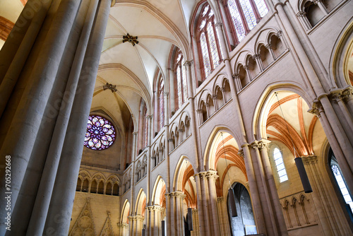 Historic medieval cathedral church interior architecture