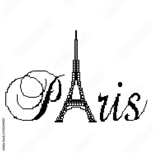 Inscription Paris, Logo Elf Tower pixel