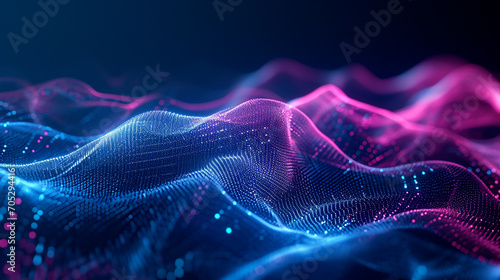 Dark Abstract Background With Neon Waves And Futuris Image Background © Ruwan