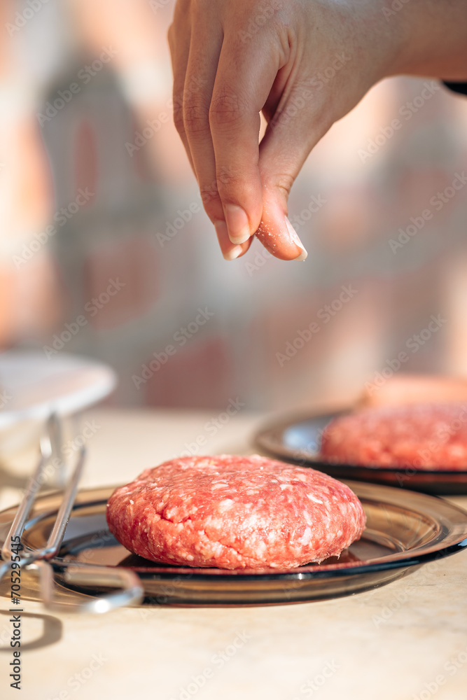 Seasoning a Patty for Grilled Burgers Seasoning a Patty for Grilled Burgers