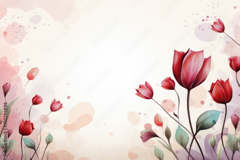 Spring or summer natural background with flowers in pastel style for mother's day