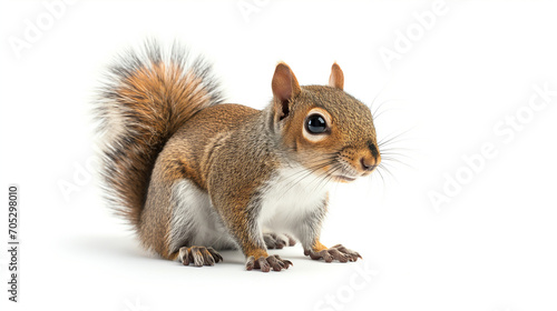 photograph little squirrel on white background