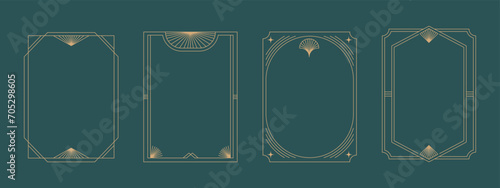 Art Deco frames minimalist collection. Elegant luxury borders and frames, vector templates design