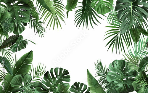 Vector tropical deixa banners em fundo branco. design botânico exótico para festa de pôster photo