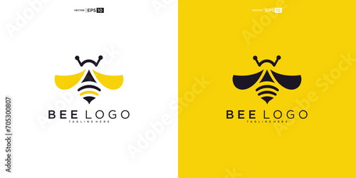 honey Bee animals logo design vector