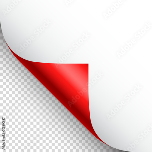 Red paper curl. Curled page corner with shadow. Blank sheet of paper. Colorful shiny foil. Design element for advertising and promotion. Vector illustration. Free Download Red paper curl. Curled page corner with shadow. Blank sheet of paper. Colorful shiny foil. Design element for advertising and promotion. Vector illustration. - GFXLoad