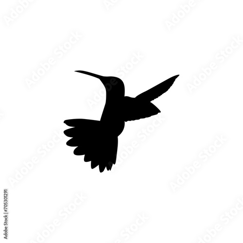 Flying Hummingbird Silhouette, can use Art Illustration, Website, Logo Gram, Pictogram or Graphic Design Element. Vector Illustration 