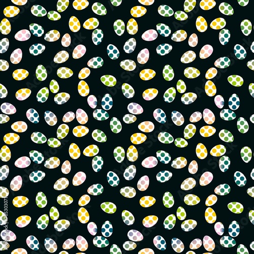 Easter eggs seamless pattern for wrapping paper and fabrics and linens and kitchen textiles and festive packaging