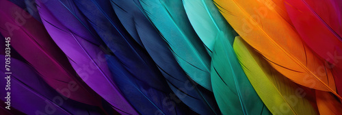 multi colored feather background, generative AI
