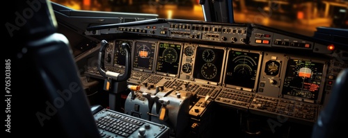 Airline flight pilots deck ...