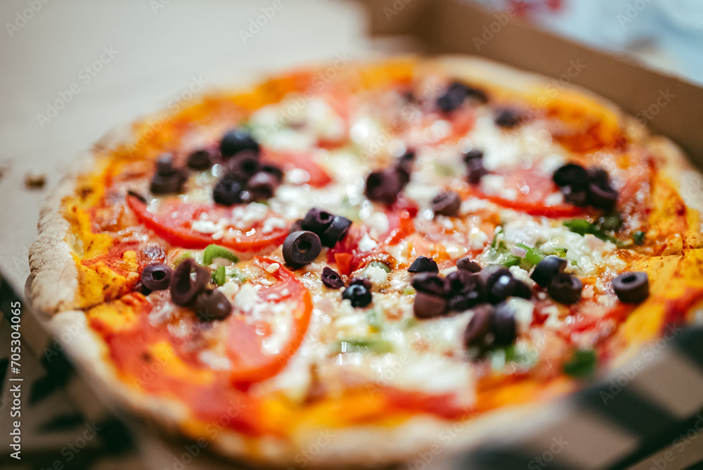 Greek pizza with yeast-free dough. Greek pizza with yeast-free dough.