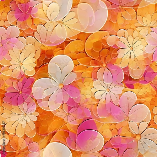 Whirlpool-esque circles of pinks, yellows and oranges. Tileable wallpaper, repeating seamless texture, pattern, crystal dragonfly wings, macro photography, ray tracing, unreal engine, delicate, eligan