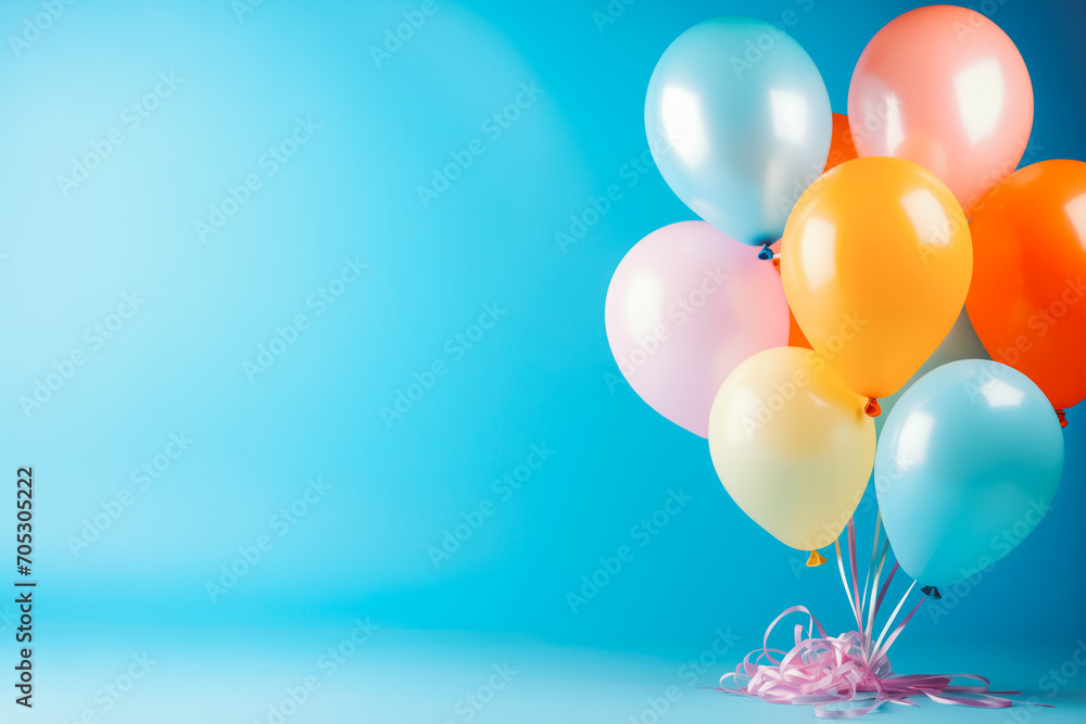Bunch of bright balloons and space for text against color background. Bunch of bright balloons and space for text against color background.