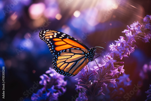 Digital render of a monarch butterfly with orange wings.