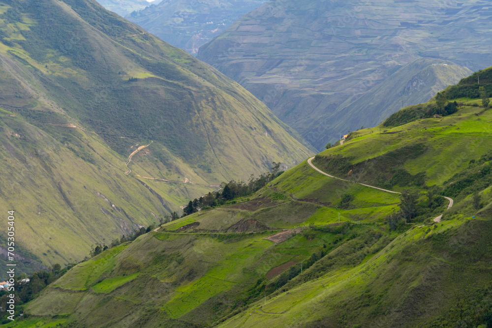 Landscapes of the high plateau in the Andes mountain range of Ecuador