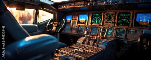 Airline flight pilots deck ...