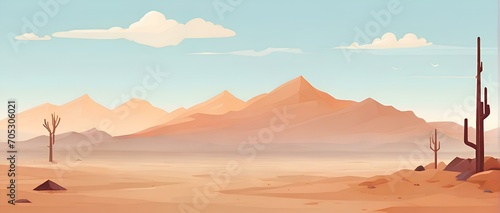 Flat Design landscape desert Nature Background