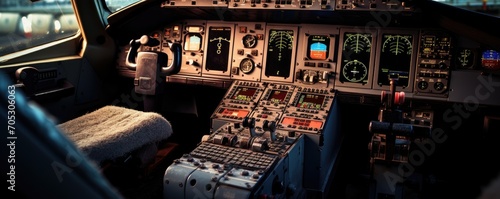 Airline flight pilots deck ...